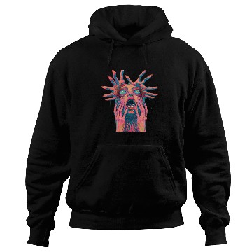 Discover Neon Nightmare: Psychedelic Horror Art Hoodies