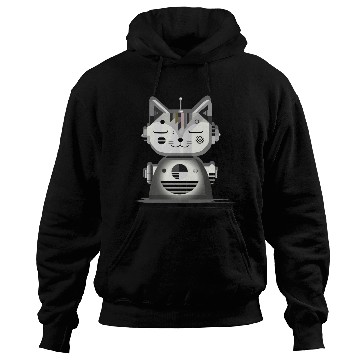 Discover Geometric Robot Cat - Creative Illustration Hoodies