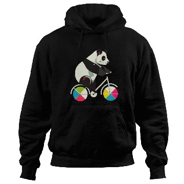Discover Panda on a bicycle-funny and creative illustration Hoodies