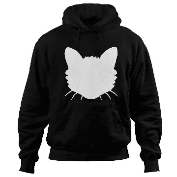 Discover Cat Face Silhouette Kitten Head Outline Outline Hoodies