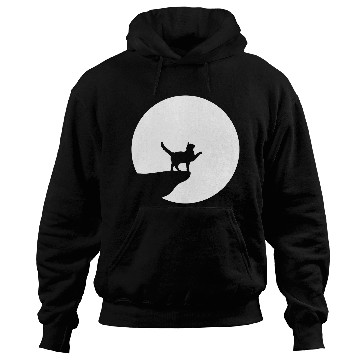 Discover Cat Moon Cliff At Night Werewolf Round Howling Fun Hoodies