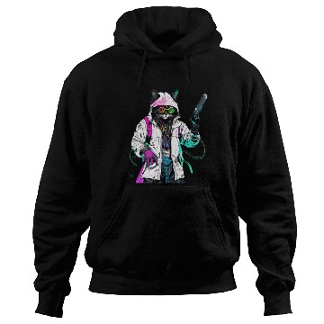 Discover Rastafari Cyberpunk Bad Cat Hoodies