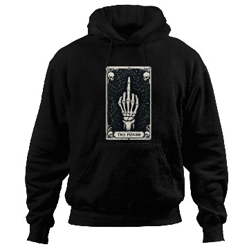 Discover Skeletal Middle Finger Tarot Art Hoodies