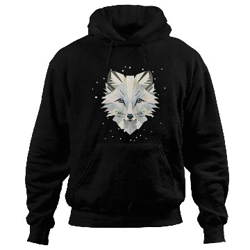 Discover Magical arctic fox in geometric elegance Hoodies