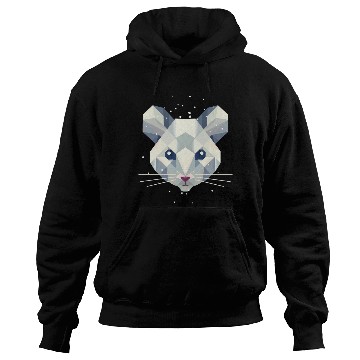 Discover Geometric Snow Mouse – Winter Animal Portrait Hoodies