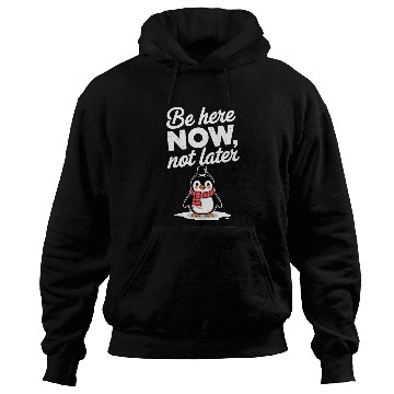 Discover Be Here Now Mindfulness Penguin Message Hoodies