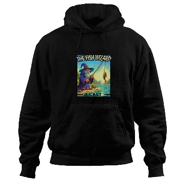 Discover Fantasy Fishing Wizard - Reel Magic Hoodies