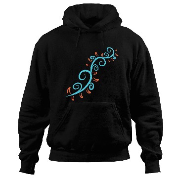 Discover Vine Plant Blue Orange Leaves Decorative Pattern Hoodies