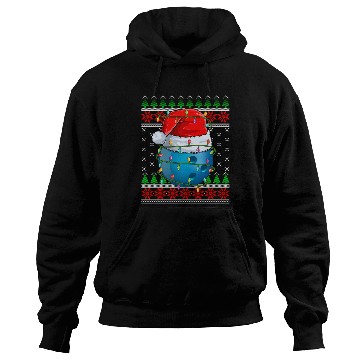 Discover Bowling Ball Ugly Christmas Santa Hat Hoodies