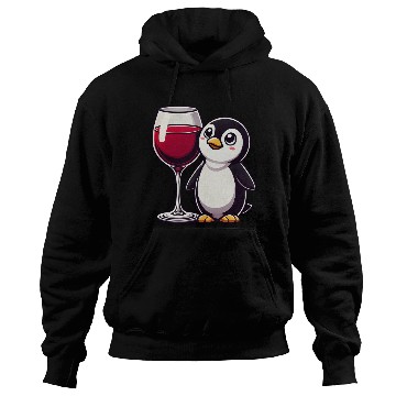 Discover Cute Penguin Wine Red Wine Cartoon Hoodies