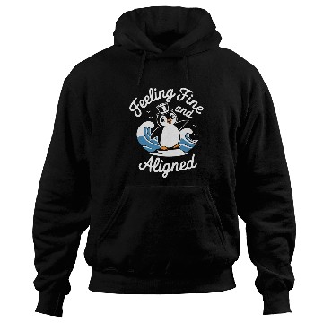 Discover Feeling Fine And Aligned Mindfulness Penguin Hoodies