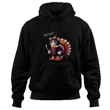 Discover Thanksgiving Cat Fake Cat Meow Hoodies
