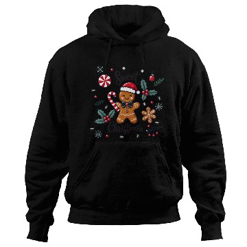 Discover Happy gingerbread man with candy cane Hoodies