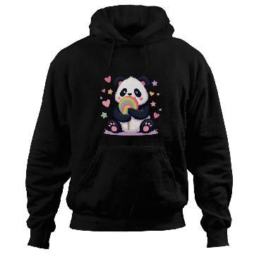 Discover Chubby Panda with Rainbow Lollipop Hoodies