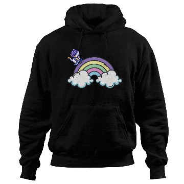 Discover Rainbow Ride: The Skateboarding Cat Hoodies