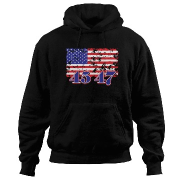Discover Distressed American Flag with Numeric Overlay Hoodies
