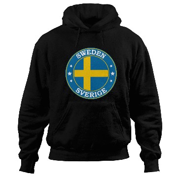 Discover Sweden Flag Round Circle Emblem Hoodies