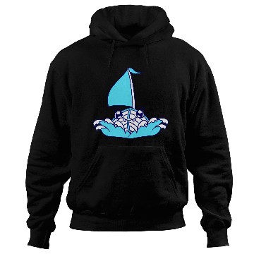 Discover Cute Funny Boat Waves Sails Face Smiles Cool Comic Hoodies