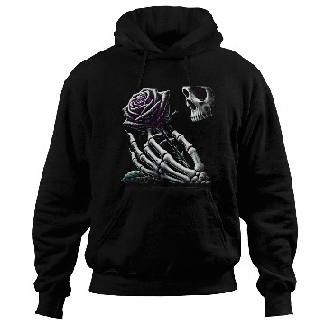 Discover Skeleton Hand Holding a Poisonous Rose Hoodies