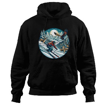 Discover Epic Mountain Ski Adventure with Wildlife Hoodies