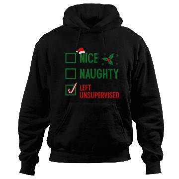 Discover Left Unsupervised Christmas Checklist Hoodies