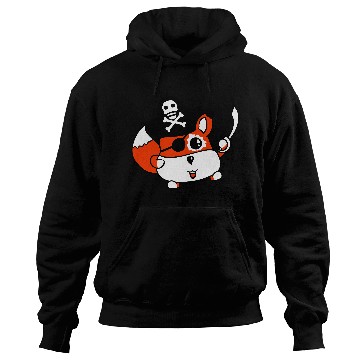 Discover Little Cute Captain Fox Pirate Animal Eye Patch Hoodies