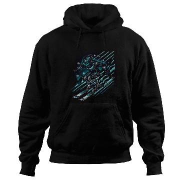 Discover Futuristic Skiing Robot Adventure Hoodies