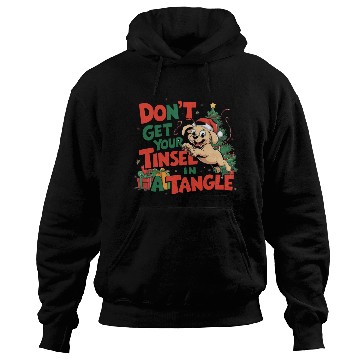Discover Puppy Tinsel in a Tangle Hoodies