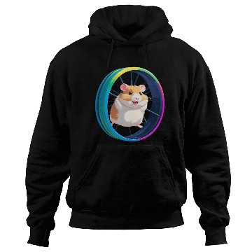Discover Happy Hamster on Exercise Wheel Hoodies