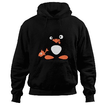 Discover Funny Penguin Caught Fish Crazy Stupid Weird Face Hoodies