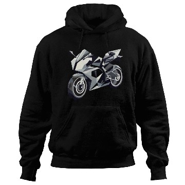 Discover Futuristic motorcycle in geometric design Hoodies