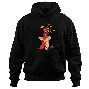 Discover Blooming Fox Portrait Hoodies