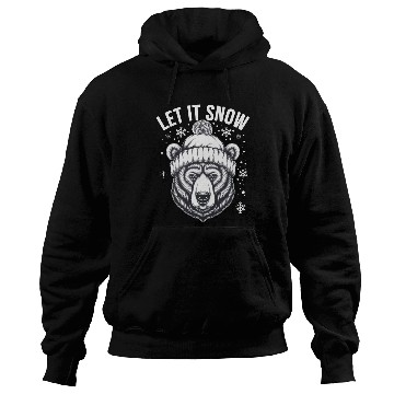 Discover Let It Snow Bear Hoodies, Winter Bear Graphic Hoodies,