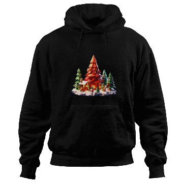 Discover Geometric Christmas Tree Scene Hoodies