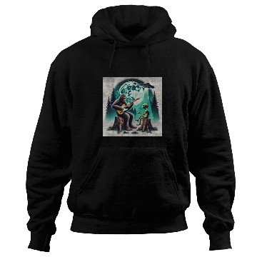 Discover Alien Bigfoot Guitar Sasquatch Present For Kids Hoodies