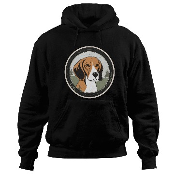 Discover Calm Beagle in Nature's Embrace Hoodies