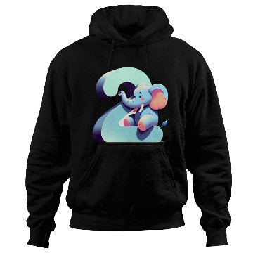 Discover Adorable Elephant with Number 2 Design Hoodies