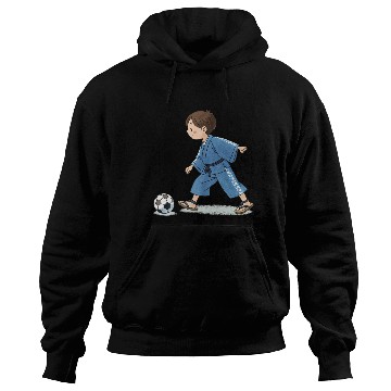 Discover Boy in kimono playing soccer Hoodies