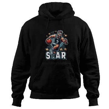 Discover Basketball Star Dribbling Illustration Hoodies