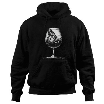 Discover Butterfly in a Wine Glass Hoodies