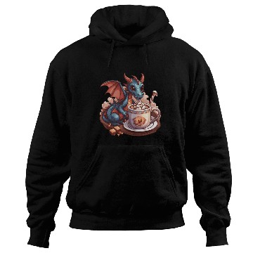Discover Cozy Dragon and Hot Chocolate Delight Hoodies
