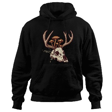 Discover Skull Mushrooms Natural Motif Hoodies