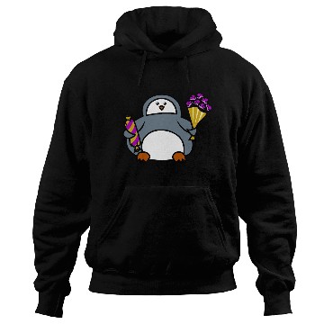 Discover penguin with flowers and sweets Hoodies