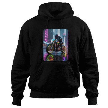 Discover Motorcycle cyberpunk in city Hoodies
