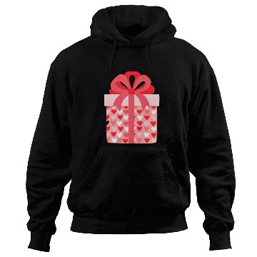 Discover Hearts Gift Box Pattern Design Hoodies