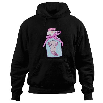 Discover Funny Axolotl in a Bottle Hoodies