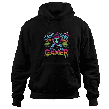 Discover Alien Gamer" - Sci-Fi Gaming Design Hoodies