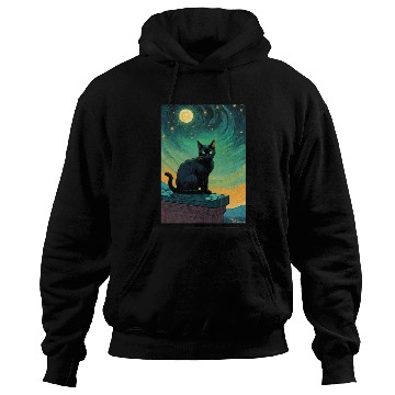 Discover Cat painting red black cat Hoodies