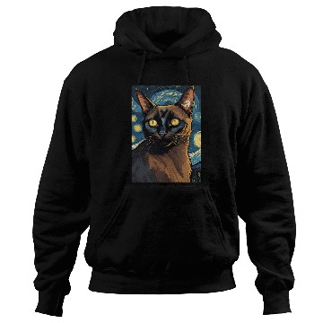 Discover Cat painting red black cat Hoodies