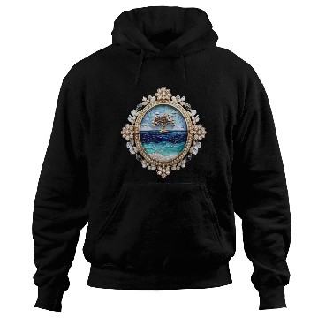 Discover Tree over Ocean-Themed Mosaic Brooch with Diamond Hoodies